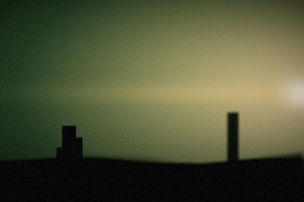 Last light on the hillside as the reception begins.